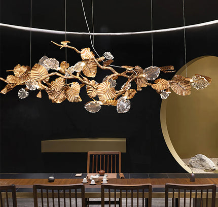 Chandelier LEAVES by Rodesigne — glass designer chandelier, custom lighting by RODESIGNE