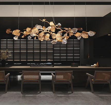Chandelier LEAVES by Rodesigne — glass designer chandelier, custom lighting by RODESIGNE