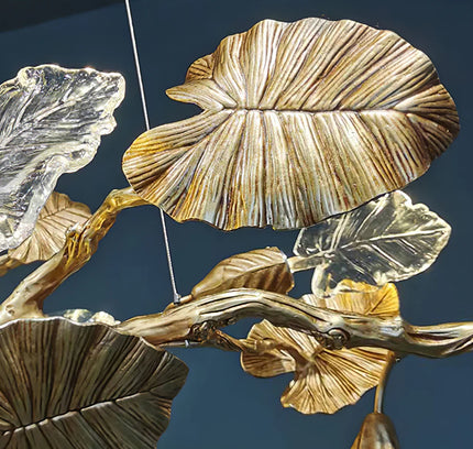 Chandelier LEAVES by Rodesigne — glass designer chandelier, custom lighting by RODESIGNE