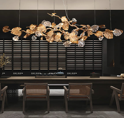 Chandelier LEAVES by Rodesigne — glass designer chandelier, custom lighting by RODESIGNE