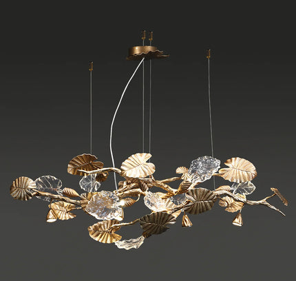 Chandelier LEAVES by Rodesigne — glass designer chandelier, custom lighting by RODESIGNE