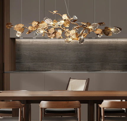Chandelier LEAVES by Rodesigne — glass designer chandelier, custom lighting by RODESIGNE