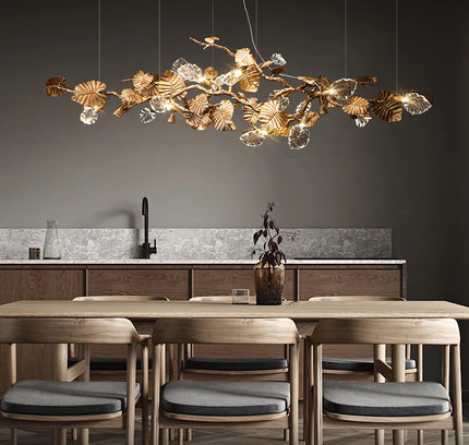 Chandelier LEAVES by Rodesigne — glass designer chandelier, custom lighting by RODESIGNE