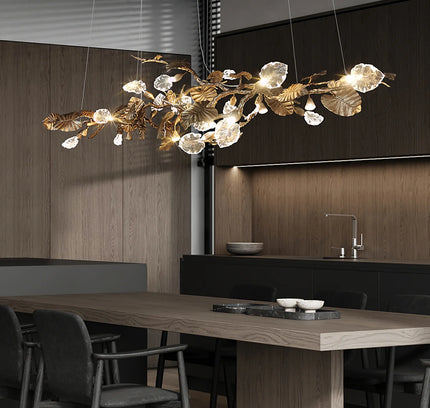 Chandelier LEAVES by Rodesigne — glass designer chandelier, custom lighting by RODESIGNE