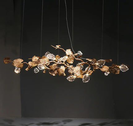 Chandelier LEAVES by Rodesigne — glass designer chandelier, custom lighting by RODESIGNE
