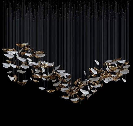 Chandelier VOLARE by Rodesigne — leaf staircase chandelier
