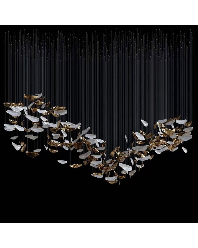 Chandelier VOLARE by Rodesigne — leaf staircase chandelier