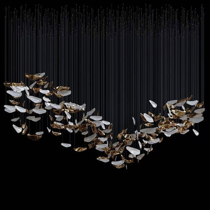 Chandelier VOLARE by Rodesigne — leaf staircase chandelier