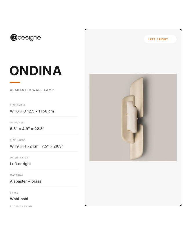 Wall lamp (Sconce) ONDINA by Rodesigne — specifications