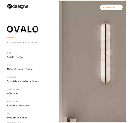 Wall lamp (Sconce) OVALO by Rodesigne — specifications