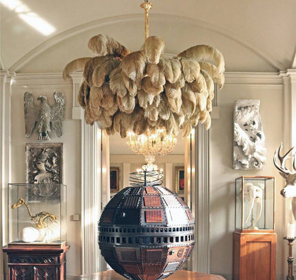Chandelier FEATHER by Rodesigne — glass designer chandelier, custom lighting by RODESIGNE
