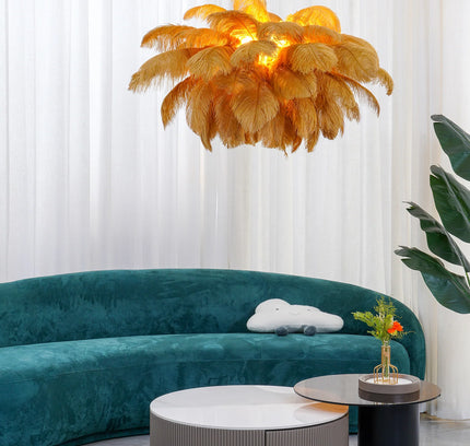 Chandelier FEATHER by Rodesigne — glass designer chandelier, custom lighting by RODESIGNE