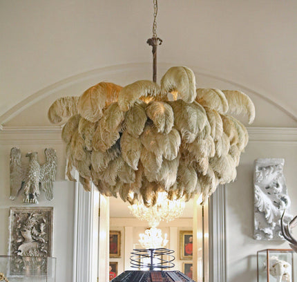 Chandelier FEATHER by Rodesigne — glass designer chandelier, custom lighting by RODESIGNE