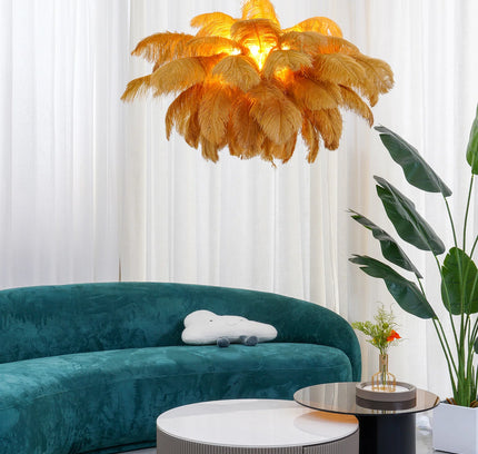 Chandelier FEATHER by Rodesigne — glass designer chandelier, custom lighting by RODESIGNE