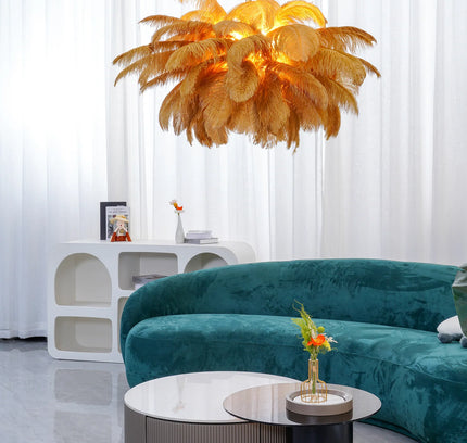 Chandelier FEATHER by Rodesigne — glass designer chandelier, custom lighting by RODESIGNE