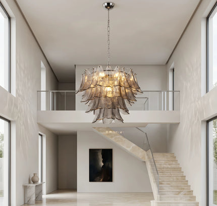 Chandelier PETALO by Rodesigne — double-height staircase