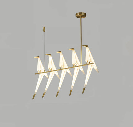 Chandelier PERCHING BIRD by Rodesigne — designer chandelier, custom lighting by RODESIGNE