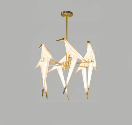 Chandelier PERCHING BIRD by Rodesigne — designer chandelier, custom lighting by RODESIGNE