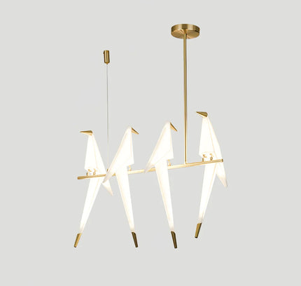 Chandelier PERCHING BIRD by Rodesigne — designer chandelier, custom lighting by RODESIGNE
