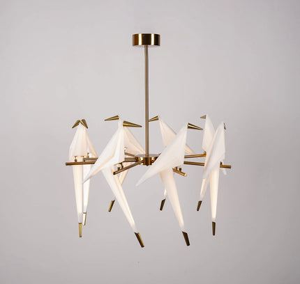 Chandelier PERCHING BIRD by Rodesigne — designer chandelier, custom lighting by RODESIGNE