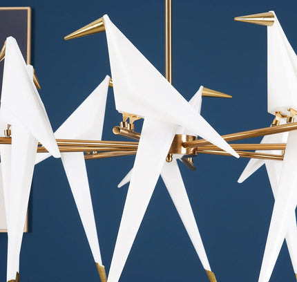 Chandelier PERCHING BIRD by Rodesigne — designer chandelier, custom lighting by RODESIGNE