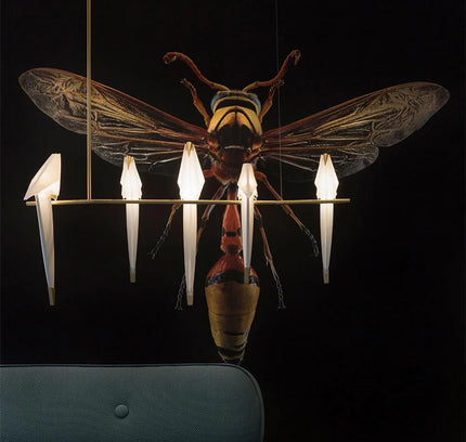 Chandelier PERCHING BIRD by Rodesigne — designer chandelier, custom lighting by RODESIGNE