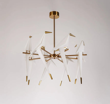 Chandelier PERCHING BIRD by Rodesigne — designer chandelier, custom lighting by RODESIGNE