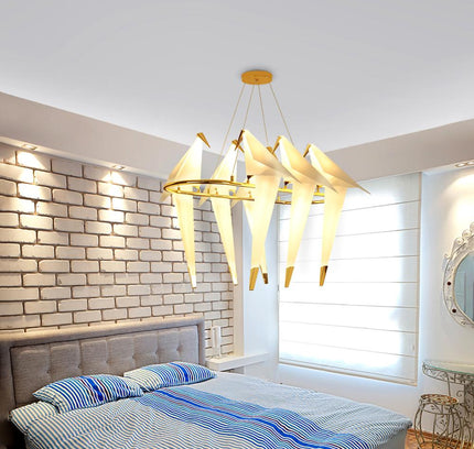Chandelier PERCHING BIRD by Rodesigne — designer chandelier, custom lighting by RODESIGNE