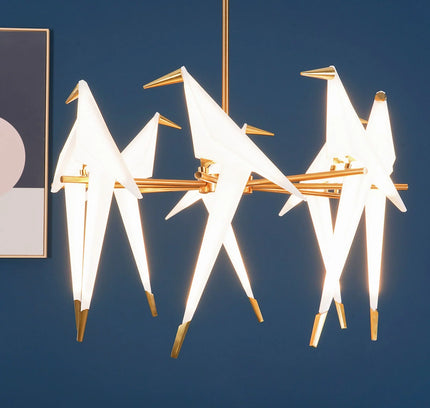 Chandelier PERCHING BIRD by Rodesigne — designer chandelier, custom lighting by RODESIGNE