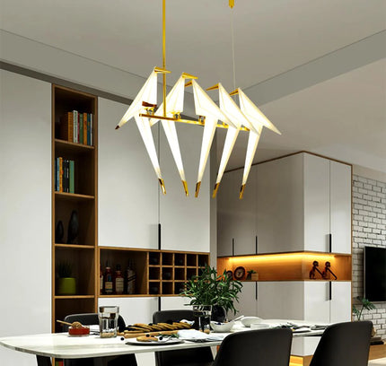 Chandelier PERCHING BIRD by Rodesigne — designer chandelier, custom lighting by RODESIGNE