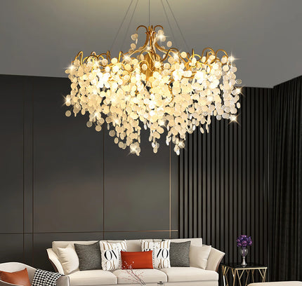 Chandelier SHIRO NODA ROUND by Rodesigne — glass designer chandelier, custom lighting by RODESIGNE