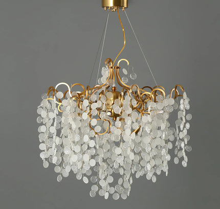 Chandelier SHIRO NODA ROUND by Rodesigne — glass designer chandelier, custom lighting by RODESIGNE