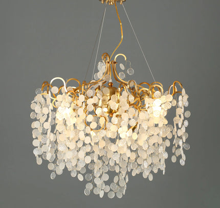 Chandelier SHIRO NODA ROUND by Rodesigne — glass designer chandelier, custom lighting by RODESIGNE