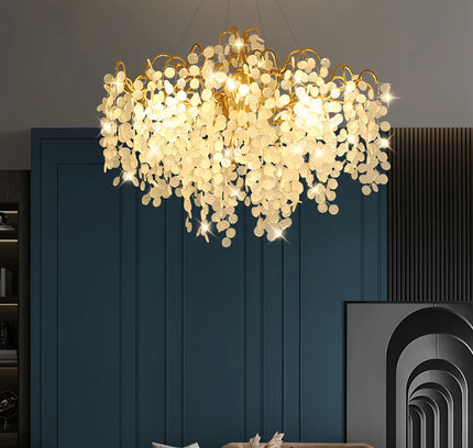 Chandelier SHIRO NODA ROUND by Rodesigne — glass designer chandelier, custom lighting by RODESIGNE