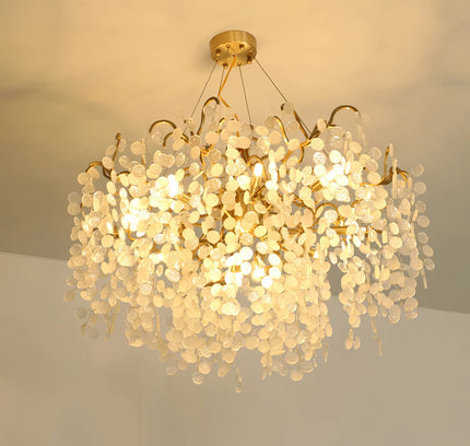Chandelier SHIRO NODA ROUND by Rodesigne — glass designer chandelier, custom lighting by RODESIGNE