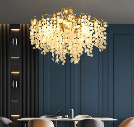 Chandelier SHIRO NODA ROUND by Rodesigne — glass designer chandelier, custom lighting by RODESIGNE