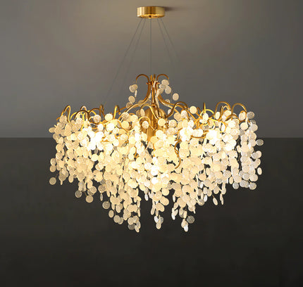 Chandelier SHIRO NODA ROUND by Rodesigne — glass designer chandelier, custom lighting by RODESIGNE