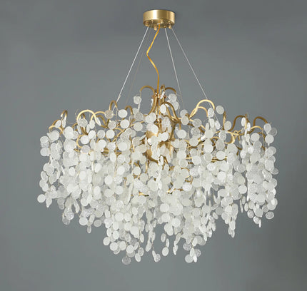Chandelier SHIRO NODA ROUND by Rodesigne — glass designer chandelier, custom lighting by RODESIGNE