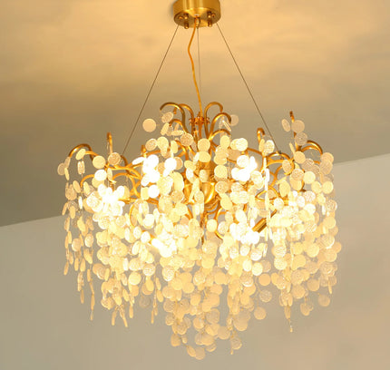 Chandelier SHIRO NODA ROUND by Rodesigne — glass designer chandelier, custom lighting by RODESIGNE