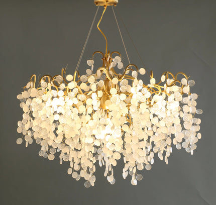 Chandelier SHIRO NODA ROUND by Rodesigne — glass designer chandelier, custom lighting by RODESIGNE