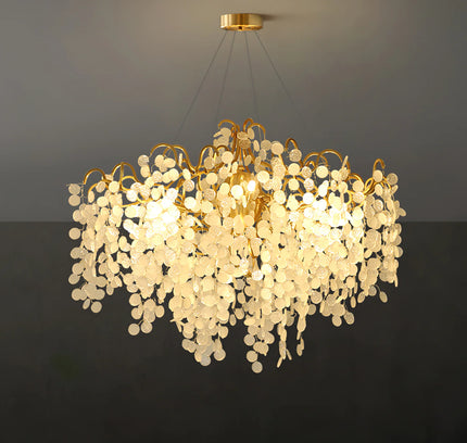 Chandelier SHIRO NODA ROUND by Rodesigne — glass designer chandelier, custom lighting by RODESIGNE