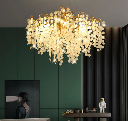 Chandelier SHIRO NODA ROUND by Rodesigne — glass designer chandelier, custom lighting by RODESIGNE
