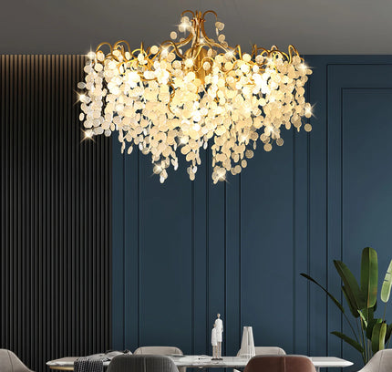 Chandelier SHIRO NODA ROUND by Rodesigne — glass designer chandelier, custom lighting by RODESIGNE