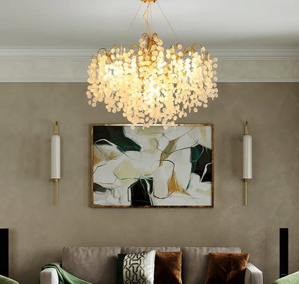 Chandelier SHIRO NODA ROUND by Rodesigne — glass designer chandelier, custom lighting by RODESIGNE