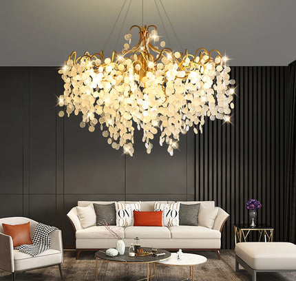 Chandelier SHIRO NODA ROUND by Rodesigne — glass designer chandelier, custom lighting by RODESIGNE
