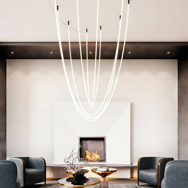 Pendant lamp HOOP by Rodesigne — brass modern pendant light, custom designer lighting by RODESIGNE
