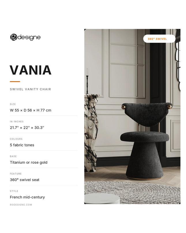 Vanity chair VANIA by Rodesigne — specifications