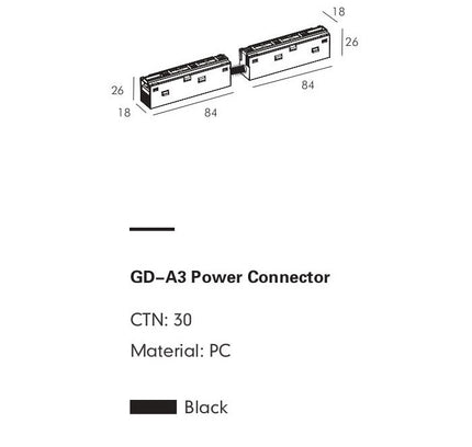 Connector PRATO-A3 — track lighting accessory, technical lighting by RODESIGNE