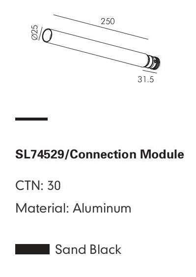 Connector Module GUBBIO-03 — track lighting accessory, technical lighting by RODESIGNE