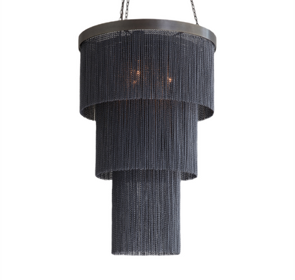 Chandelier CHAINY LONG — aluminum designer chandelier, custom lighting by RODESIGNE